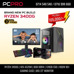 AMD RYZEN 5 3400G PREBUILT DESKTOP COMPUTER