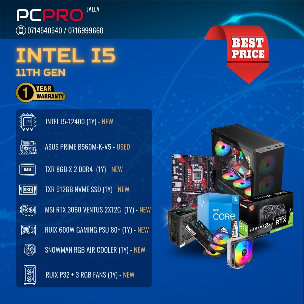 PCPRO INTEL CORE I5 12400 11TH GEN PREBUILT DESKTOP COMPUTER 1 Intel Core I5 10600Kf 10Th Gen Prebuilt Desktop Computer