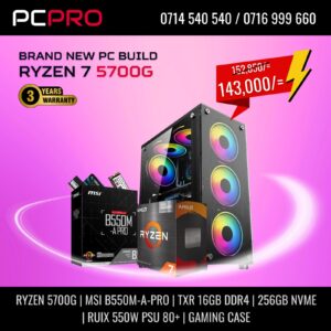 PCPRO AMD RYZEN 7 5700G PREBUILT DESKTOP COMPUTER