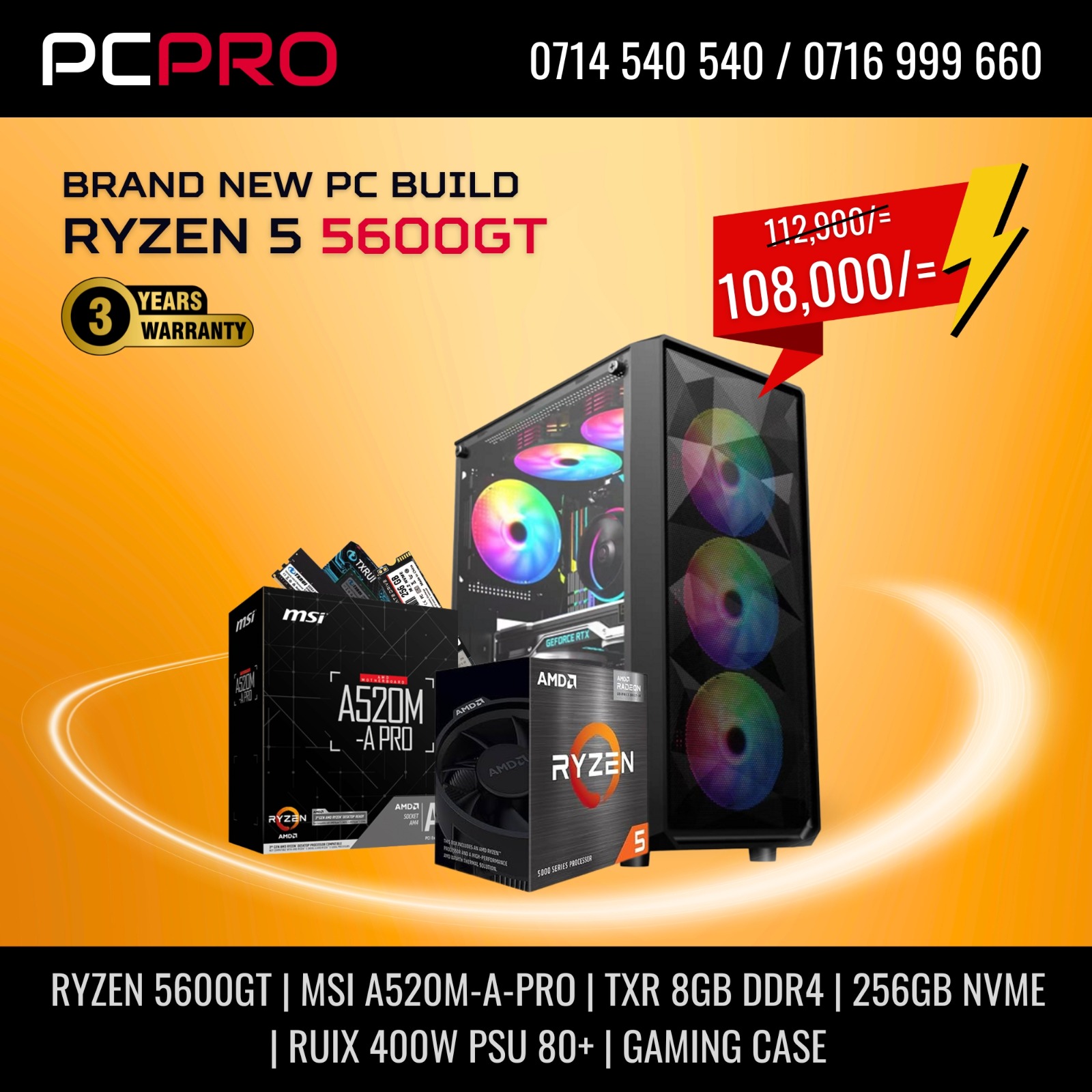 PCPRO AMD RYZEN 5 5600GT PREBUILT DESKTOP COMPUTER 1 Pcpro Amd Ryzen 5 5600Gt Prebuilt Desktop Computer
