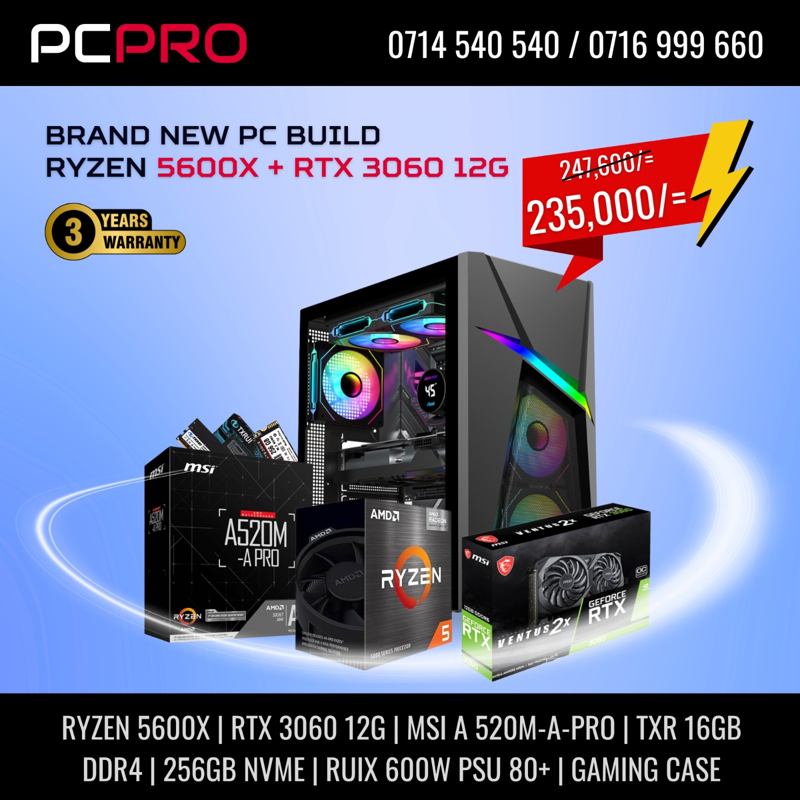 PCPRO AMD RYZEN 5 5600X PREBUILT DESKTOP COMPUTER 1 Pcpro Amd Ryzen 5 5600X Prebuilt Desktop Computer